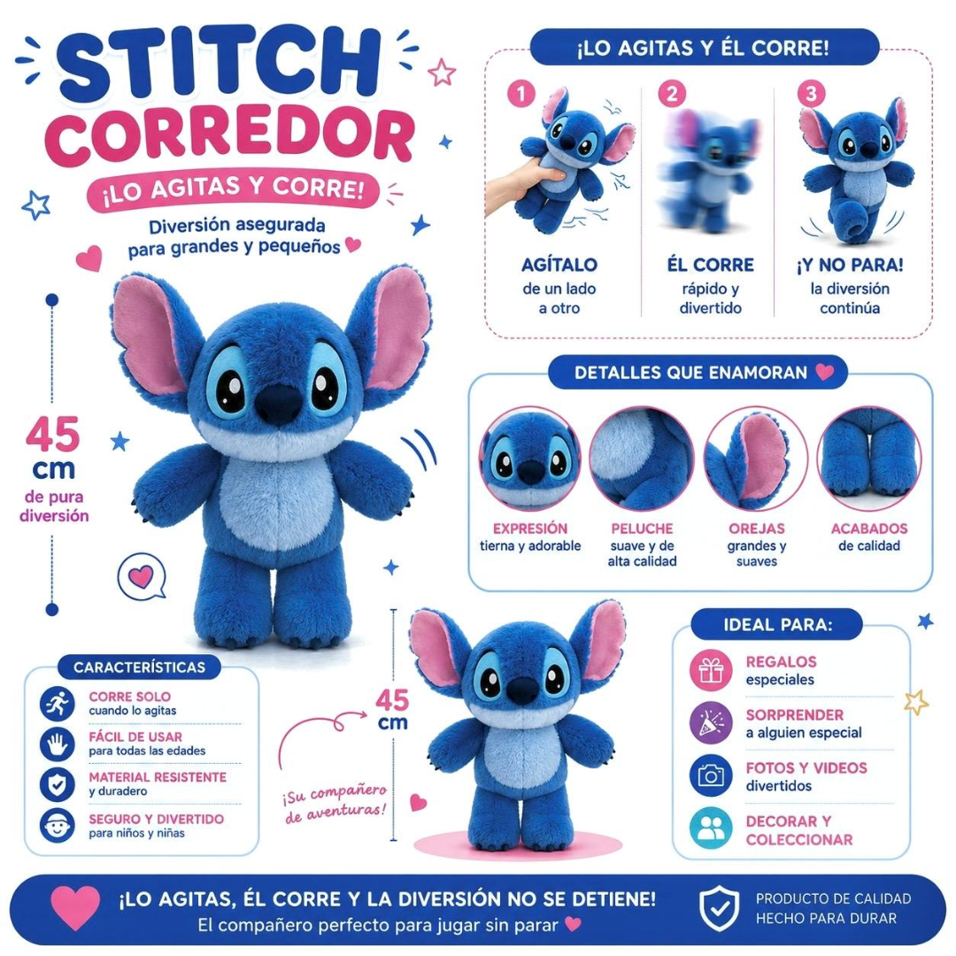 Peluche que corre de stitch